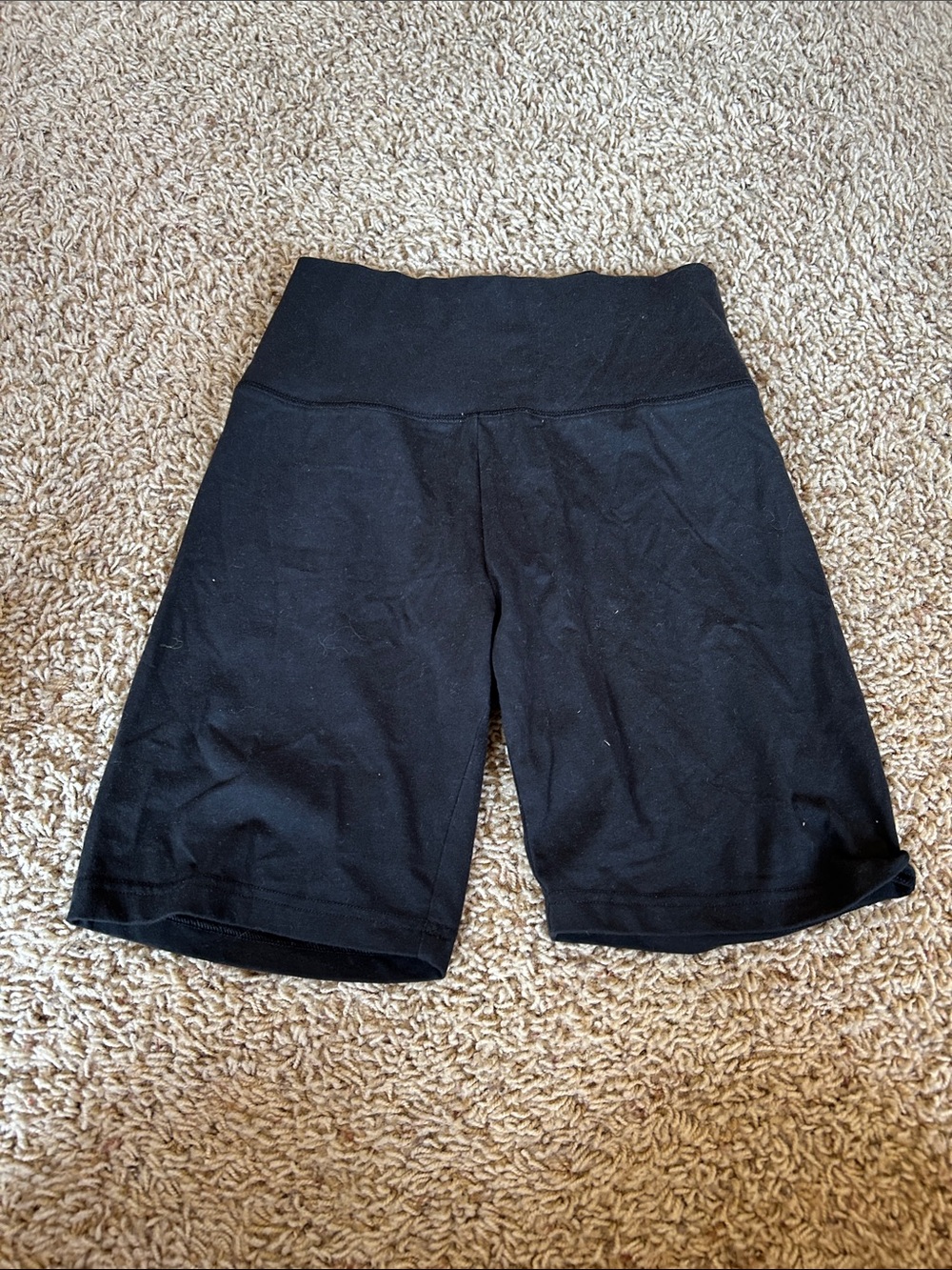 aerie Black High-Rise Bike Shorts with Wide Waistband
